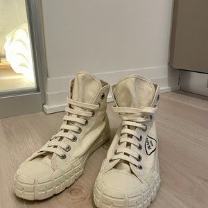 AUTHENTIC Prada Logo High-Top Sneakers